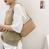 Women PU Shoulder Underarm Bag Casual Solid Small Purse Leisure Ladies Handbag