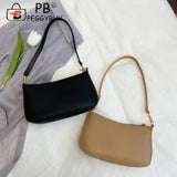 Women PU Shoulder Underarm Bag Casual Solid Small Purse Ladies Handbag