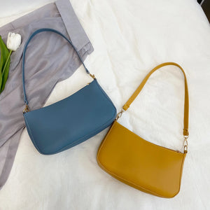 Women PU Shoulder Underarm Bag Casual Solid Small Purse Leisure Ladies Handbag