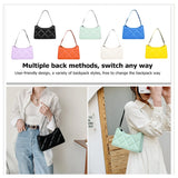 Women PU Shoulder Underarm Bag Solid Lattice Pattern Handbag