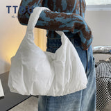 Women Padded Shoulder Bag Quilted Shopper Tote Winter Handbag