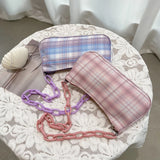 Women Plaid Grid Printing Shoulder Underarm Bag