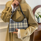 Plaid Zipper Handbag Small Shoulder Bag Lady Messenger Bag
