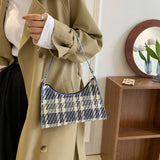 Plaid Zipper Handbag Small Shoulder Bag Lady Messenger Bag