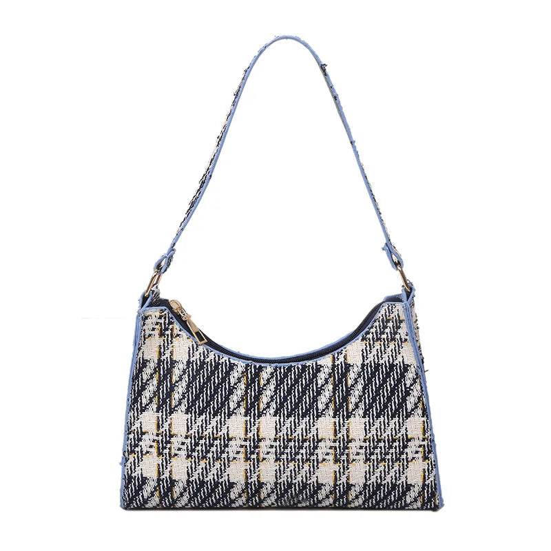 Plaid Zipper Handbag Small Shoulder Bag Lady Messenger Bag