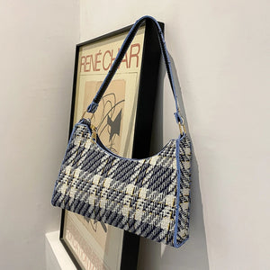 Plaid Zipper Handbag Small Shoulder Bag Lady Messenger Bag