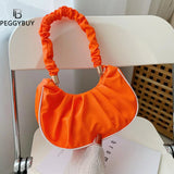 Women Pleated Shoulder Bag Casual Small Handbag Purse