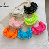 Women Pleated Shoulder Bag Casual Small Handbag Purse