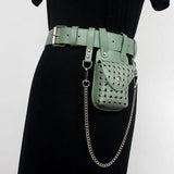Women Plus Size Wide PU Waist Belt with Mini Bag