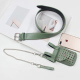 Women Plus Size Wide PU Waist Belt with Mini Bag