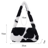 Women Plush Leopard Shoulder Bag
