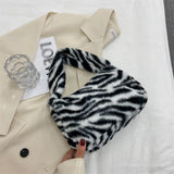 Women Plush Leopard Shoulder Bag