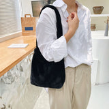 Women Plush Leopard Love Heart Underarm Shoulder Bag