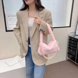 Soft Fluffy Chain Underarm Bag Portable Handle Women Armpit Bag
