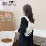 Soft Fluffy Shoulder Bag with Handle Chain for Women