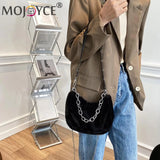 Women Plush Shoulder Top-handle Bag Autumn Messenger Purse Chain Totes Shopping