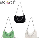 Women Plush Shoulder Top-handle Bag Autumn Messenger Purse Chain Totes Shopping