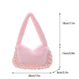 Women Plush Underarm Bags Soft Fluffy Casual Shoulder Bag