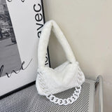 Women Plush Underarm Bags Soft Fluffy Casual Shoulder Bag Winter