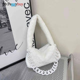 Women Plush Underarm Bags Soft Fluffy Casual Shoulder Bag