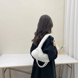 Women Plush Underarm Bags Soft Fluffy Casual Shoulder Bag Winter