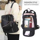 Women Preppy Style Backpack Contrast Handbags Student School Large Capacity