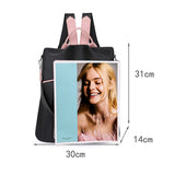 Women Preppy Style Backpack Contrast Handbags Student School Large Capacity