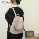 Women Preppy Style Backpack Contrast Handbags Student School Large Capacity