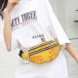 Women Printed Waist Fanny Pack Belt Bag Pouch Travel Hip Bum Shoulder Bags Purse