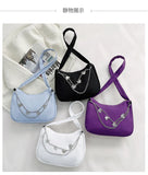 Women Pure Butterfly Chain Shoulder Bags Casual All-match Underarm Bag