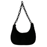 Women Acrylic Chain Plush Large Shoulder Bag