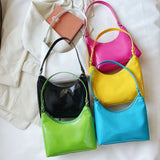 Women Pure Shoulder Underarm Hobos Bags Casual Ladies Zipper Small Purse Handbag