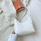 Women Pure Shoulder Underarm Hobos Bags Casual Ladies Zipper Small Purse Handbag
