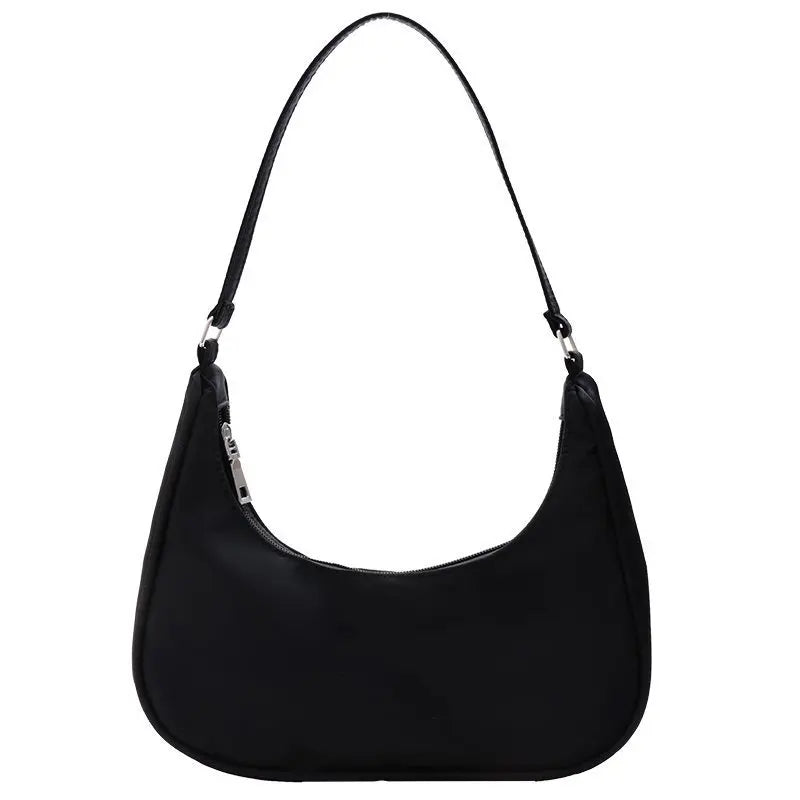 Women Pure Shoulder Underarm Hobos Bags Casual Ladies Zipper Small Purse