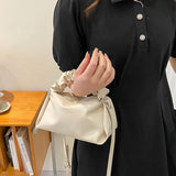 Women Purple Fold Handbag Soft PU Leather Flap Shoulder Bags Crossbody Bags
