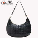 Checker Pattern PU Leather Small Hobos Women Purse