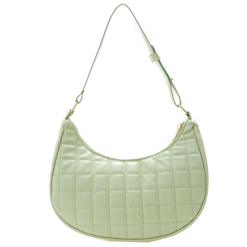 Checker Pattern PU Leather Small Hobos Women Purse