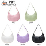 Checker Pattern PU Leather Small Hobos Women Purse