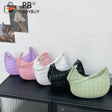 Checker Pattern PU Leather Small Hobos Women Purse
