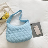 Large Capacity Women Shopper Bag Rhombus Pattern Top-handle Armpit Bag