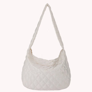 Large Capacity Women Shopper Bag Rhombus Pattern Top-handle Armpit Bag