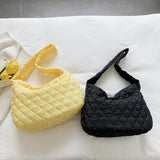 Large Capacity Rhombus Pattern Top-handle Bag for Travel