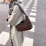 Quilted Cotton Padded Shoulder Armpit Bag Travel Handbag