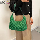 Quilted Cotton Padded Shoulder Armpit Bag Travel Handbag