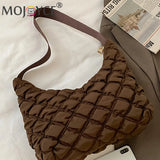 Quilted Cotton Padded Shoulder Armpit Bag Travel Handbag