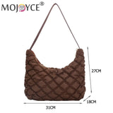 Quilted Cotton Padded Shoulder Armpit Bag Travel Handbag