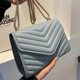 Women Quilted Shoulder Bag Retro Chain Underarm Bag Ladies Pu Leather Clutch