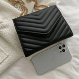 Women Quilted Shoulder Bag Retro Chain Underarm Bag Ladies Pu Leather Clutch