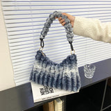 Quilted Shoulder Bag Soft Plush Underarm Handbag