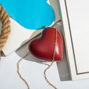 Red Heart Shaped Purse Ladies Evening Clutches for Wedding Party